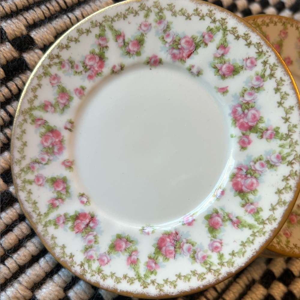 RARE FIND - Antique Limoges Porcelain Saucers